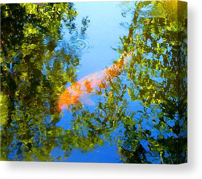 Animal Canvas Print featuring the painting Koi Fish 3 by Amy Vangsgard
