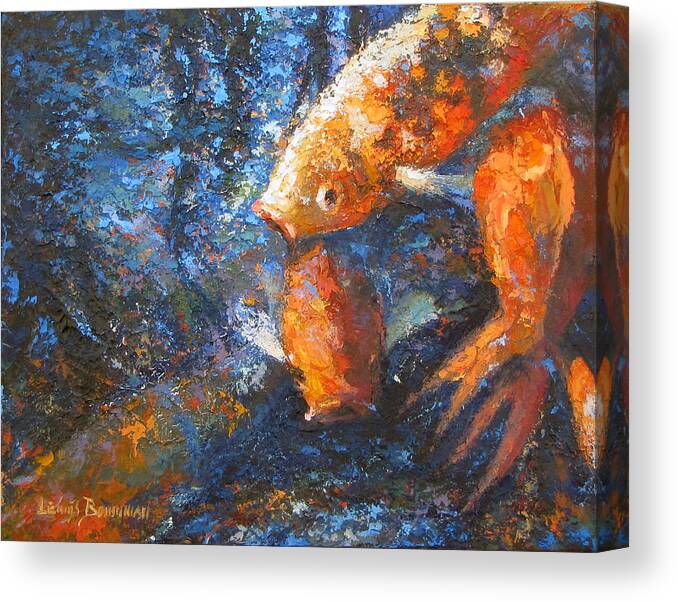 Oil Painting Canvas Print featuring the painting Koi by Lewis Bowman