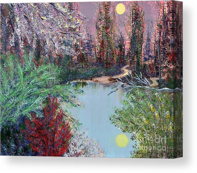 Lake Canvas Print featuring the painting Lake Tranquility by Alys Caviness-Gober