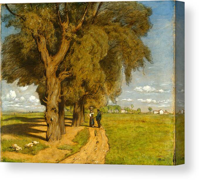 Hans Thoma Canvas Print featuring the painting Landscape near Karlsruhe. Summer by Hans Thoma