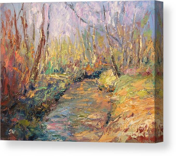 Sean Wu Canvas Print featuring the painting Late Fall by Sean Wu