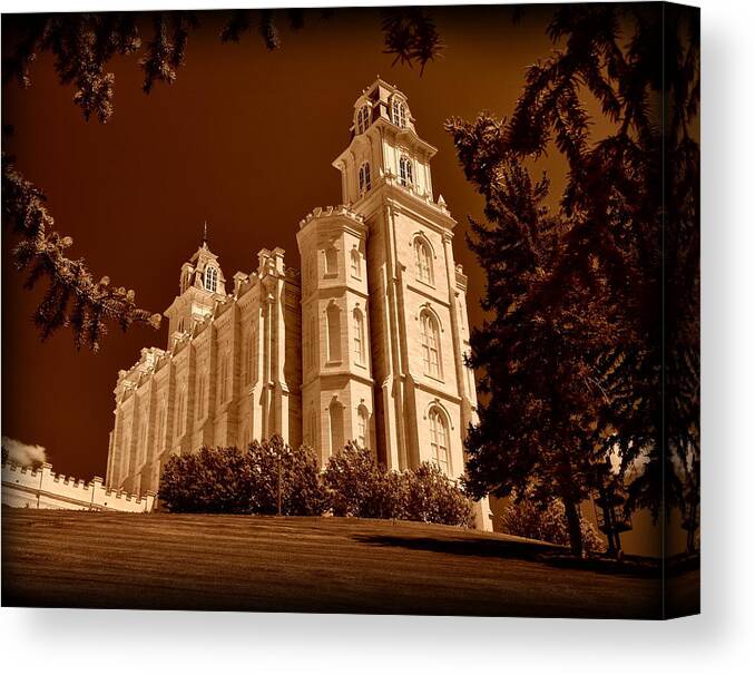 Manti Canvas Print featuring the photograph LDS Temple Manti Utah by Nathan Abbott