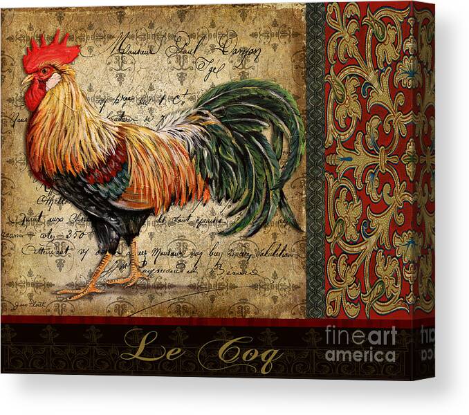  Acrylic Painting Canvas Print featuring the painting Le Coq-C by Jean Plout