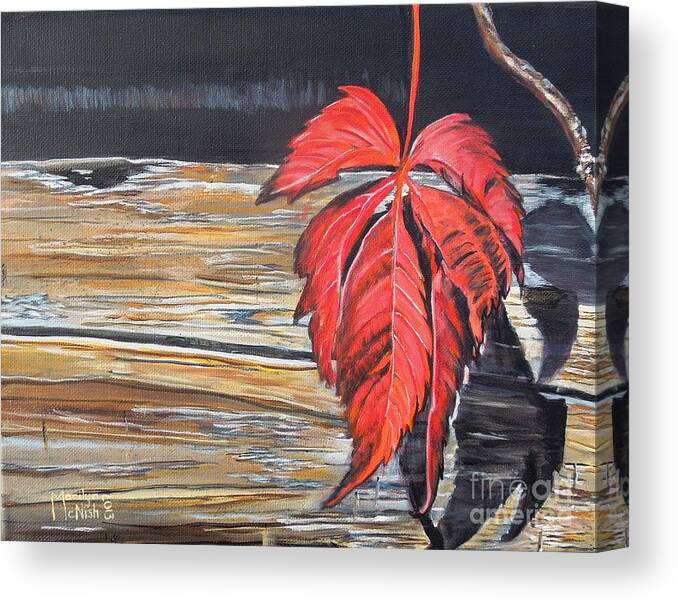 Leaf Canvas Print featuring the painting Leaf shadow by Marilyn McNish