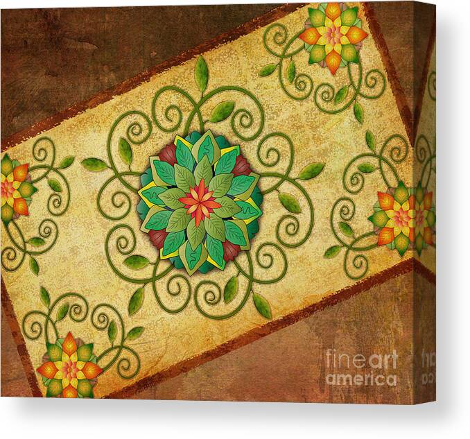 Leaf Canvas Print featuring the digital art Leaves Rosette 1 by Peter Awax