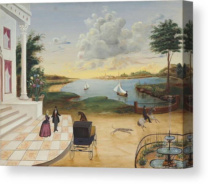 Leaving The Manor House Canvas Print featuring the painting Leaving the Manor House by MotionAge Designs