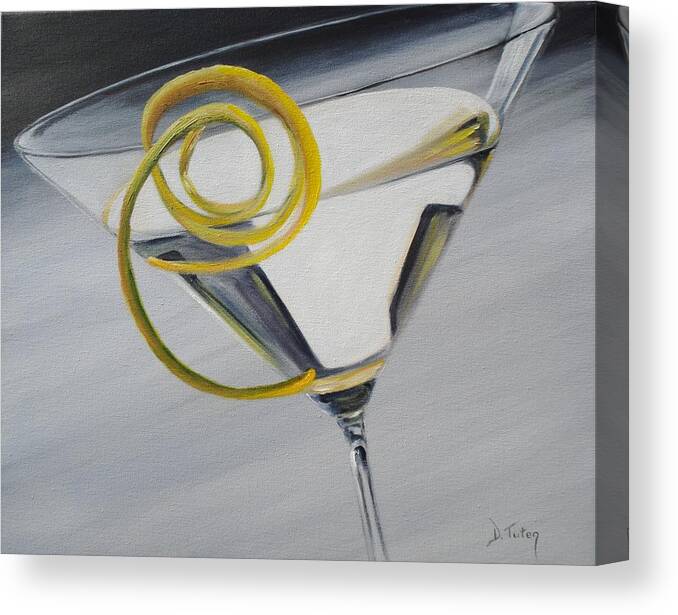 Lemontini Canvas Print featuring the painting Lemontini by Donna Tuten