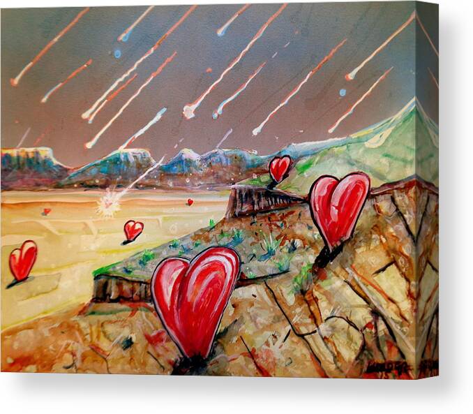 Meteors Canvas Print featuring the painting Let It Rain by Steven Holder