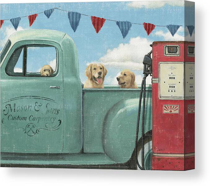 Animals Canvas Print featuring the painting Lets Go For A Ride II Crop by James Wiens