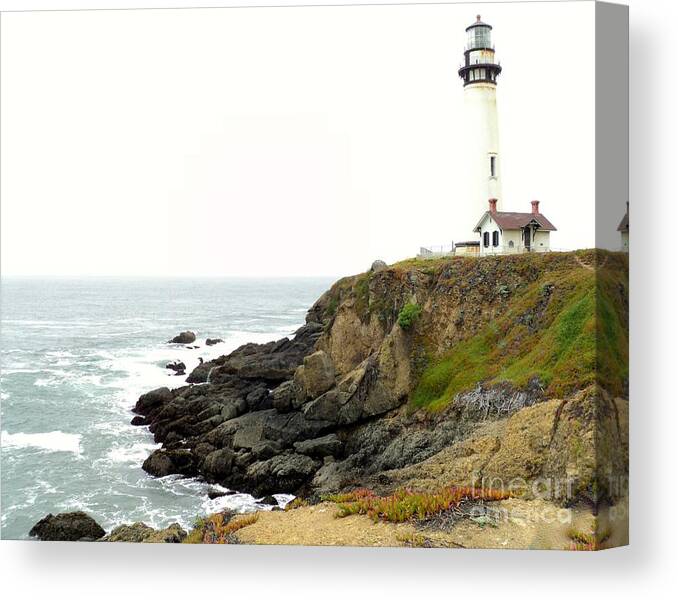 Ocean Canvas Print featuring the photograph Lighthouse Keeping Watch by Carla Carson