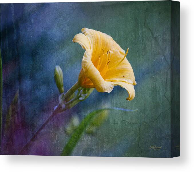 Lily Canvas Print featuring the photograph Lily in blues and greens by Don Anderson