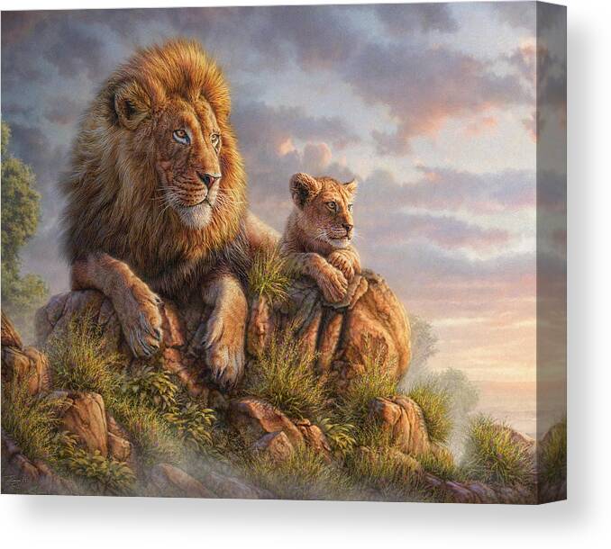 Lion Canvas Print featuring the mixed media Lion Pride by Phil Jaeger