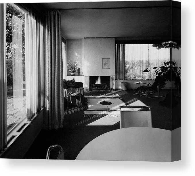 Home Canvas Print featuring the photograph Living Room In Mr. And Mrs. Walter Gropius' House by Robert M. Damora