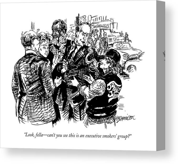 Cigars Canvas Print featuring the drawing Look, Fella - Can't You See This Is An Executive by William Hamilton