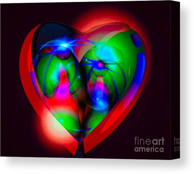Digital Art Graphics Heart Canvas Print featuring the digital art Look Inside My Heart by Gayle Price Thomas
