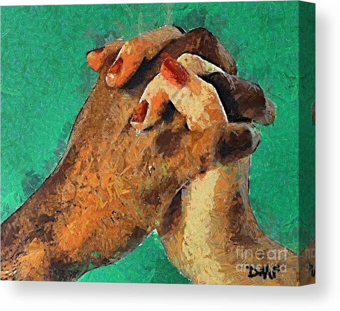 Love Canvas Print featuring the painting Love knows no differences by Dragica Micki Fortuna