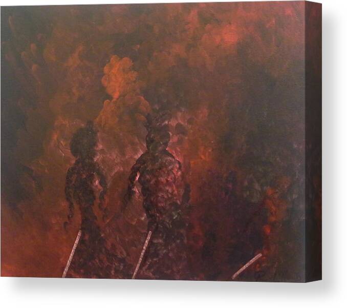 Abstract Canvas Print featuring the painting Mad People by Pamela Henry
