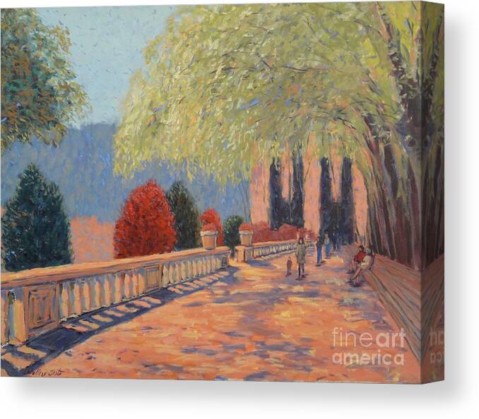 Landscape Canvas Print featuring the painting Manhattan Park by Monica Elena