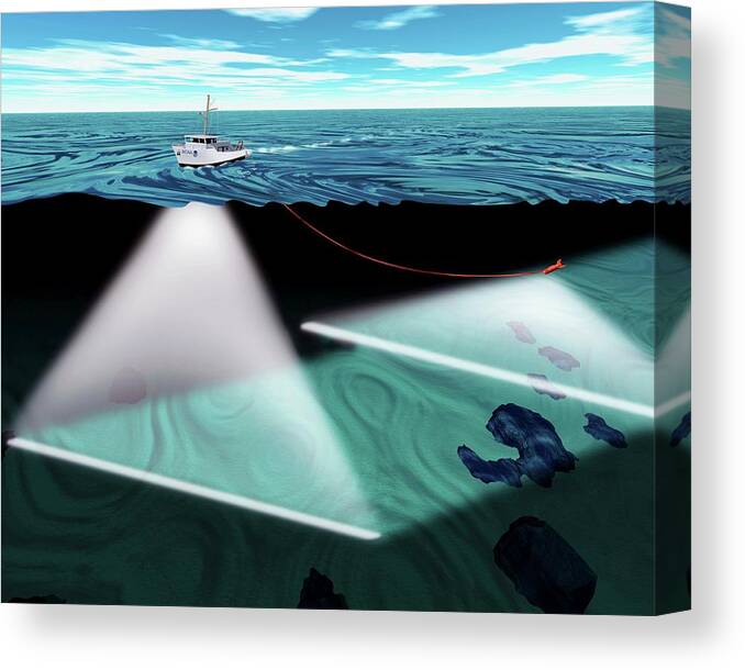Equipment Canvas Print featuring the photograph Mapping The Ocean Floor by Noaa/science Photo Library