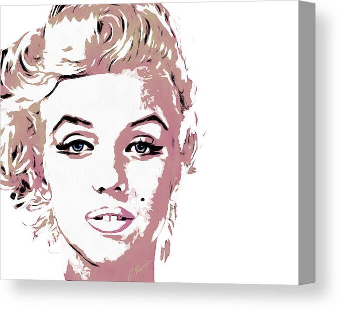 Marilyn Canvas Print featuring the digital art Marilyn by Charlie Roman