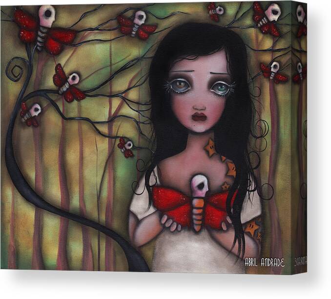 Moths Canvas Print featuring the painting Matilda by Abril Andrade