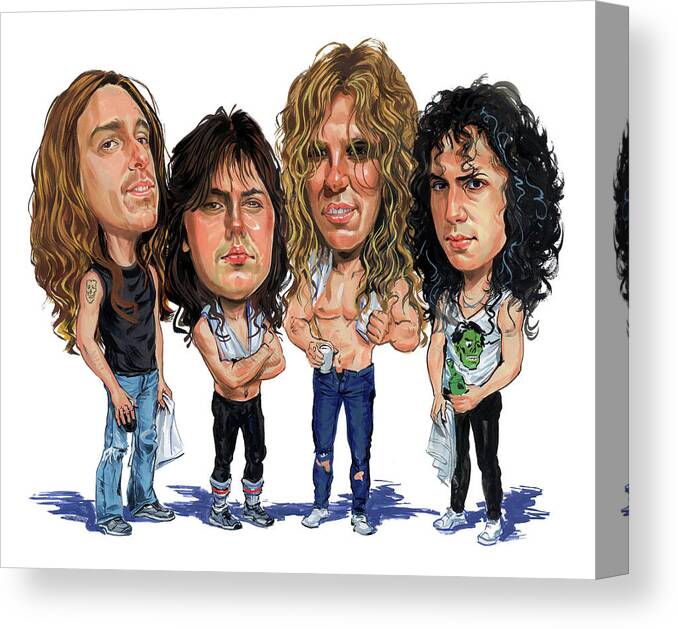 Metallica Canvas Print featuring the painting Metallica by Art 