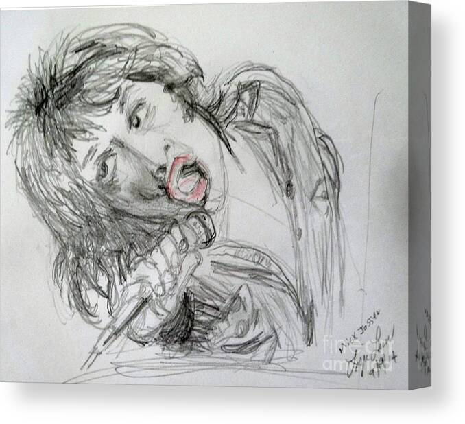 Celebrity Canvas Print featuring the drawing Mick Jagger by Lyric Lucas