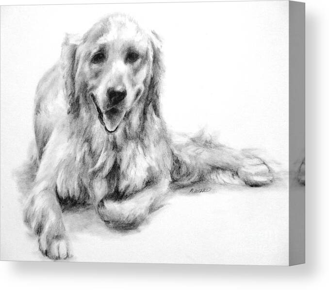 Dog Canvas Print featuring the drawing Miss Maddie by Meagan Visser