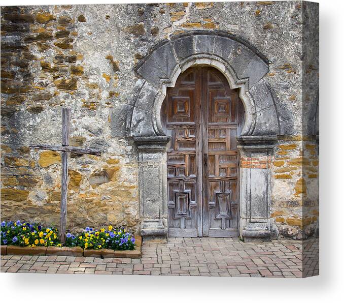 Door Canvas Print featuring the photograph Mission Door by Dwight Theall