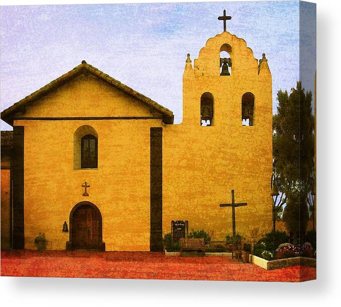 Mission Santa Inez Canvas Print featuring the photograph Mission Santa Inez by Timothy Bulone