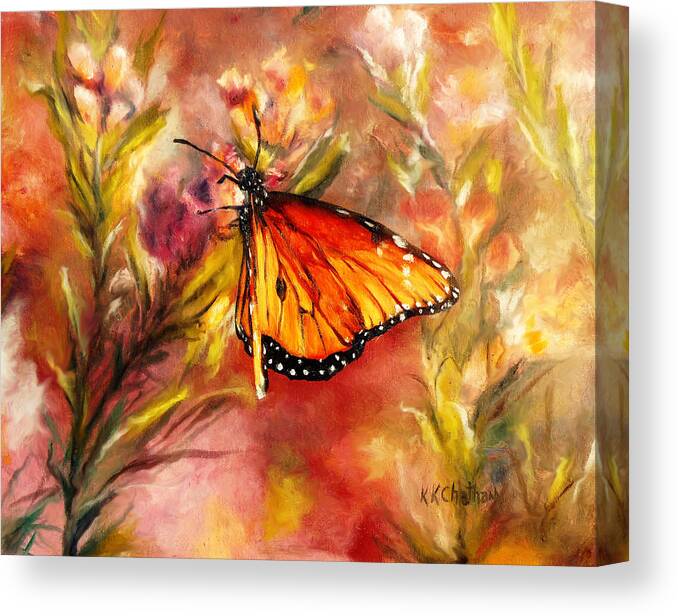 Monarch Beauty Framed Prints Canvas Print featuring the painting Monarch Beauty by Karen Kennedy Chatham