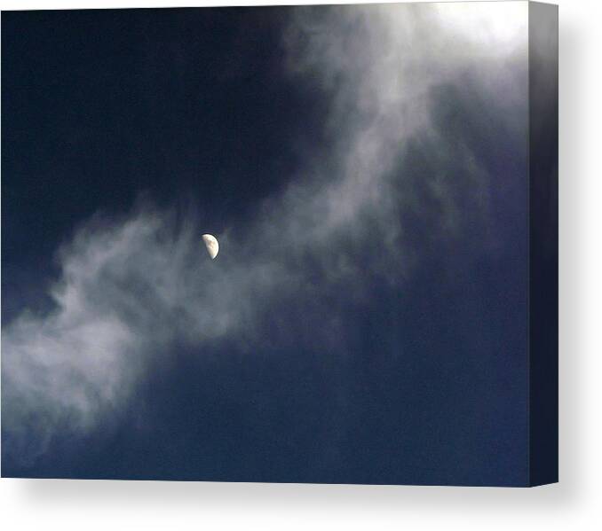 Moon Canvas Print featuring the photograph Moon Clouds by Chris Anderson