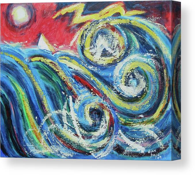 Storm Canvas Print featuring the painting Moonlight and Chaos by Diane Pape