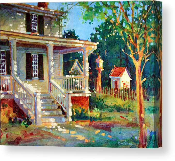 Raleigh Canvas Print featuring the painting Mordecai Morning by Dan Nelson