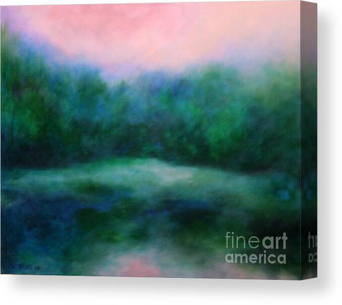 Landscape Canvas Print featuring the painting Morning Calm by Alison Caltrider