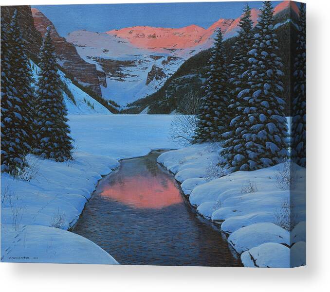 Jake Vandenbrink Canvas Print featuring the painting Morning Glow by Jake Vandenbrink