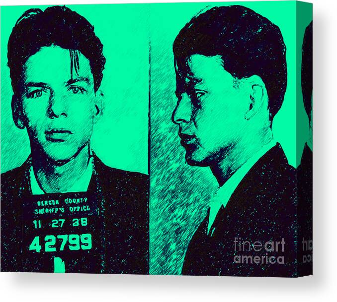 Frank Canvas Print featuring the photograph Mugshot Frank Sinatra v2p128 by Wingsdomain Art and Photography