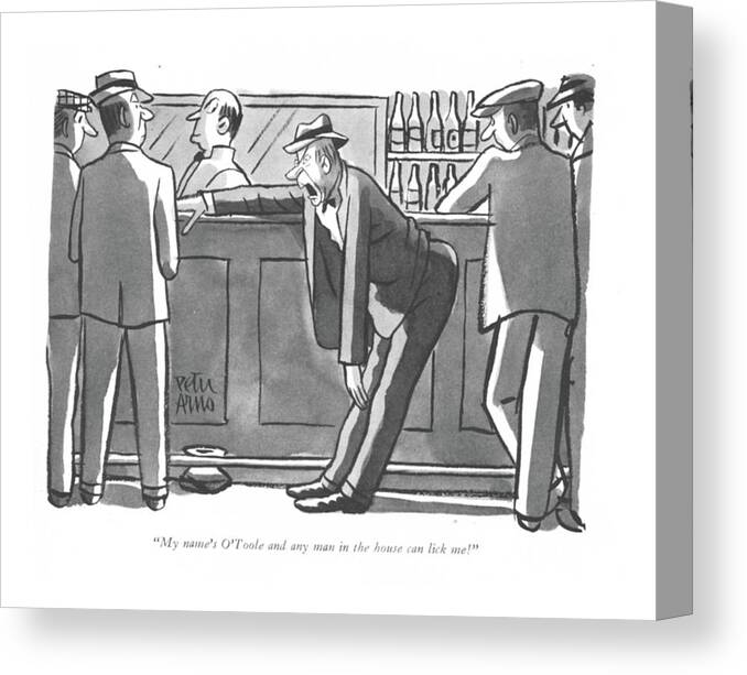 111290 Par Peter Arno Canvas Print featuring the drawing Any Man In The House by Peter Arno