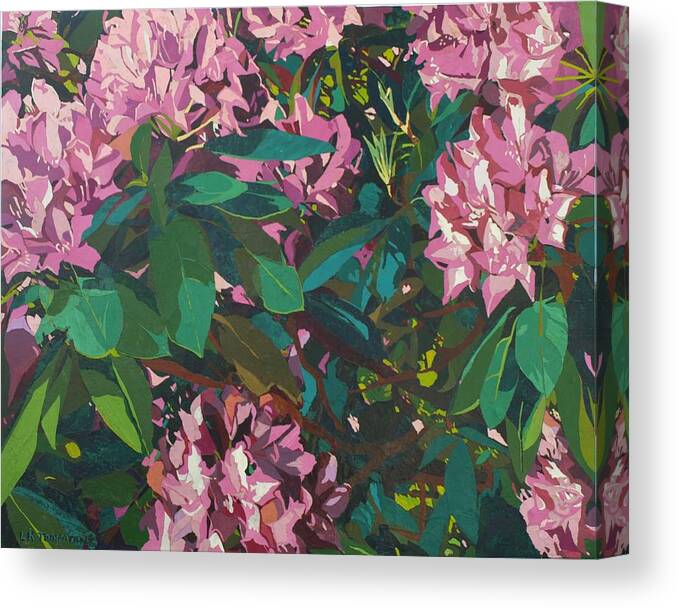 Pink Canvas Print featuring the painting My Ruby by Leah Tomaino
