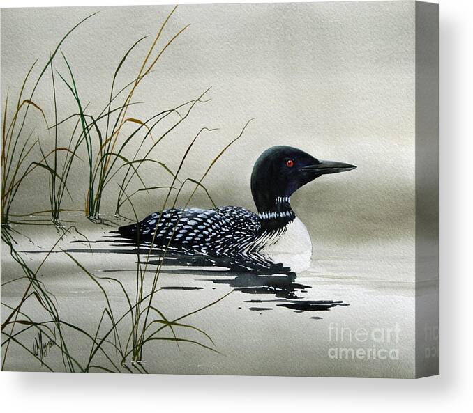 Loon Prints Canvas Print featuring the painting Nature's Serenity by James Williamson