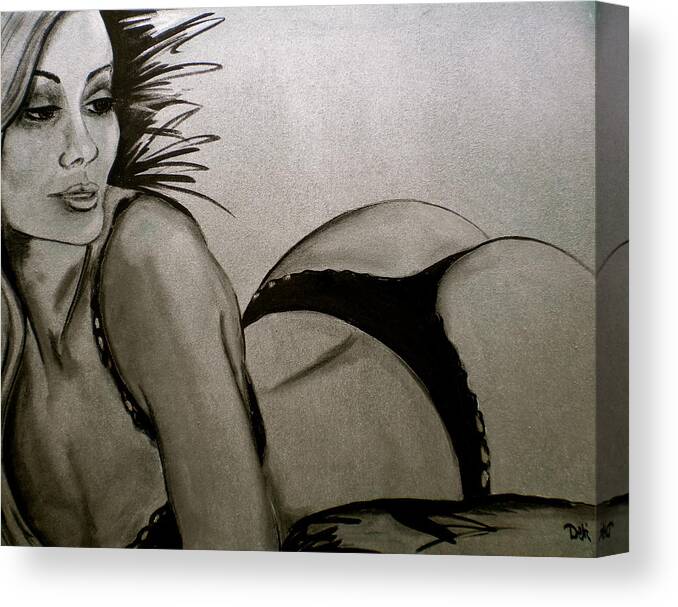 Nearly Naked Platinum Canvas Print featuring the painting Nearly Naked Platinum by Debi Starr