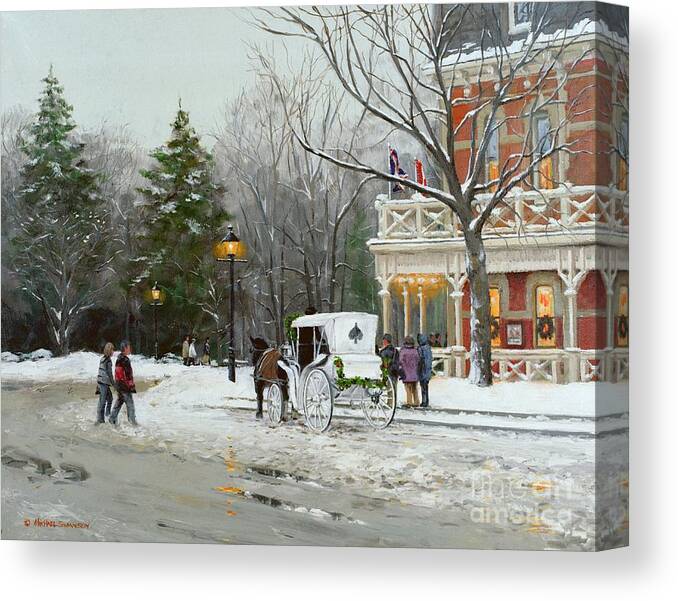 Niagara Carriage Canvas Print featuring the painting Niagara Carriage by the Prince of Wales by Michael Swanson
