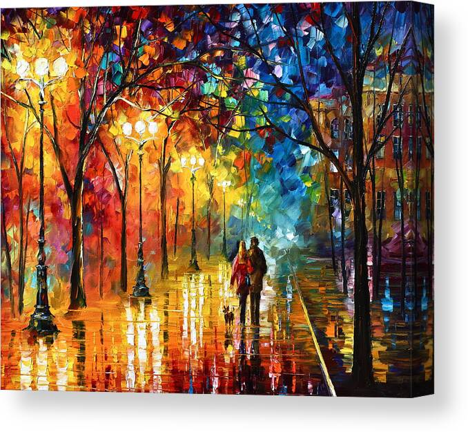 Afremov Canvas Print featuring the painting Night Fantasy by Leonid Afremov