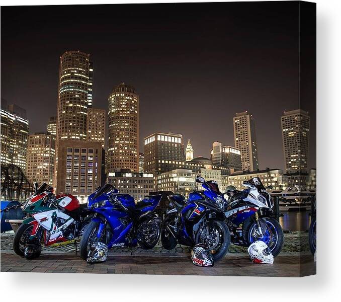 Motorcycle Canvas Print featuring the photograph Night out by Lawrence Christopher