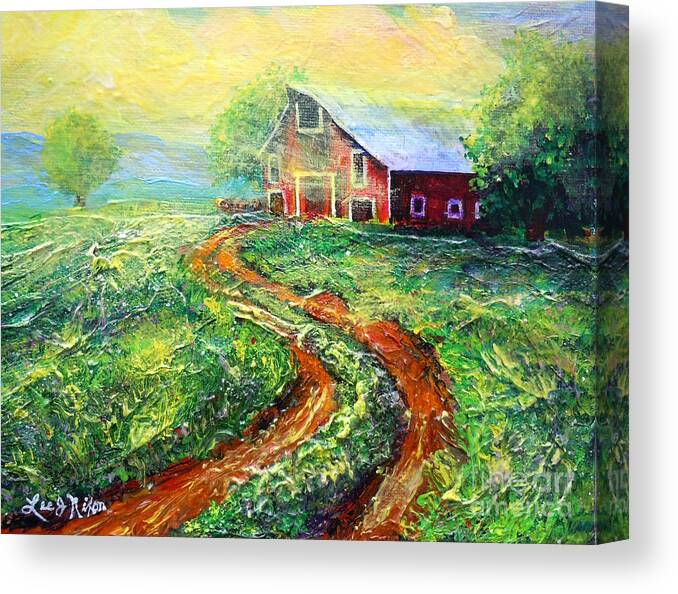 Lee Canvas Print featuring the painting Nixon's Sunny Day On The Farm by Lee Nixon