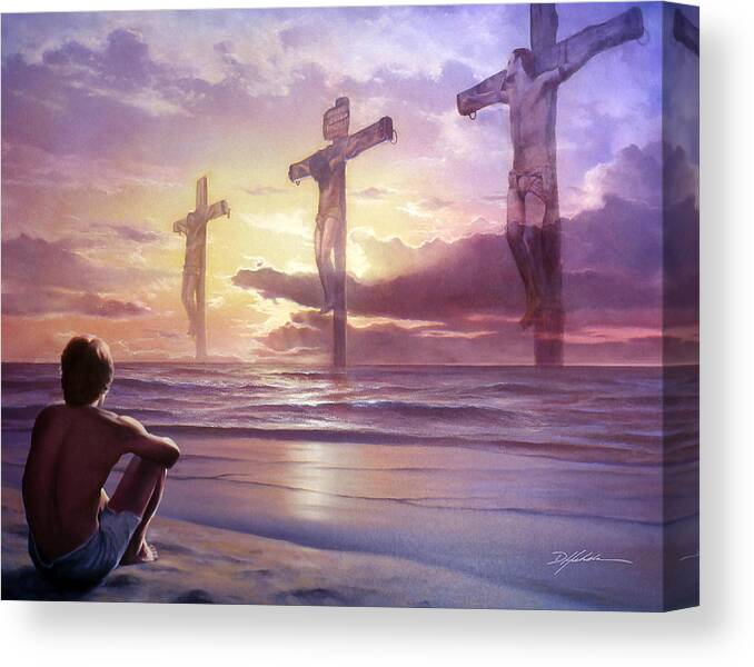 Christian Canvas Print featuring the painting No Greater Love by Danny Hahlbohm