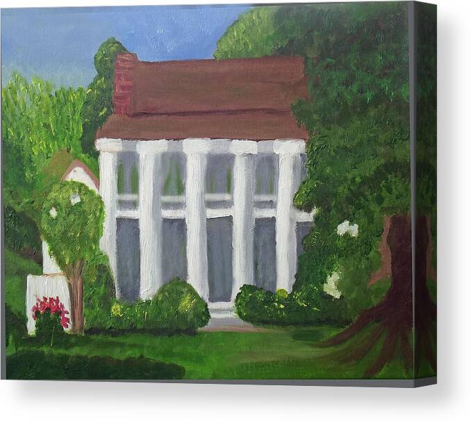 Plantation Home Canvas Print featuring the painting Norwood Plantation Home by Margaret Harmon