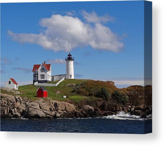 Tranquility Canvas Print featuring the photograph Nubble Lighthouse by Photo Jacques Trempe