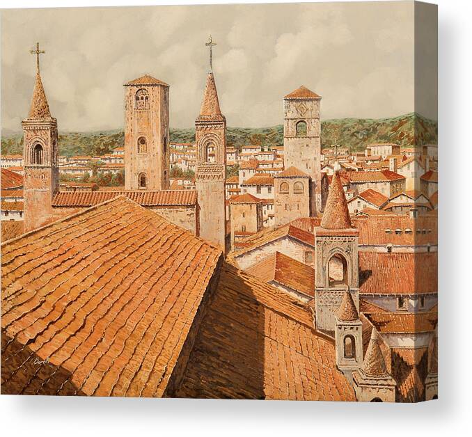 Nutella City Canvas Print featuring the painting Alba by Guido Borelli