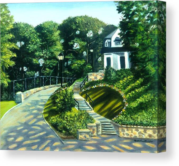 Oil Canvas Print featuring the painting Oakridge In Forest Park by Madeline Lovallo
